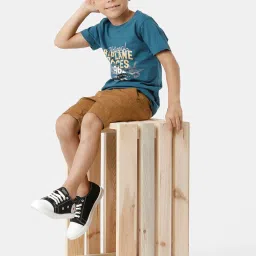 Kate & Oscar Kids Brown Cotton Printed Shorts image 5