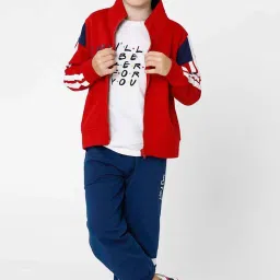 Kate & Oscar Kids Red & White Cotton Printed Full Sleeves Sweatshirt image 5