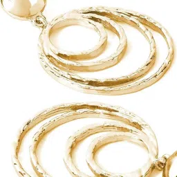 Accessorize London Women's Gold Textured Concentric Circle Statement Earringss image 5