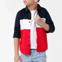 Kate & Oscar Kids Multicolor Cotton Color Block Full Sleeves Shirt image 5