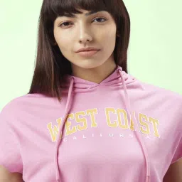 Ajile by Pantaloons Pink Cotton Graphic Print Sports Top image 5