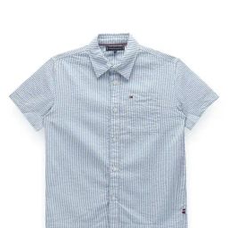 Tommy Hilfiger Boys Blue Solid Archive Fit Shirt-picture-41