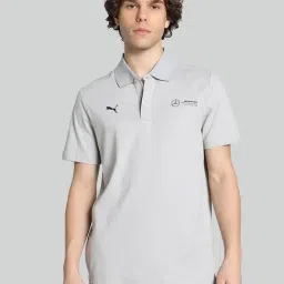 Puma Grey Cotton Regular Fit Sports Polo-image-87