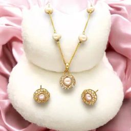 Sri Jagdamba Pearls Orvele Pearl Pendant Set for Women-picture-11
