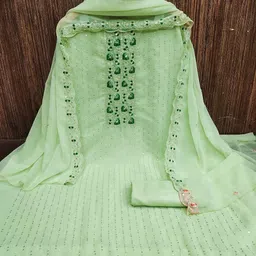 DIVASTRI Floral Embroidered Sequinned Unstitched Dress Material-image-88