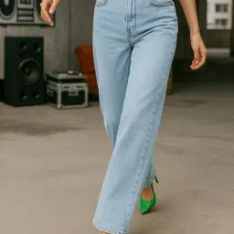 Bewakoof Blue Cotton Straight Fit Jeans-image-69