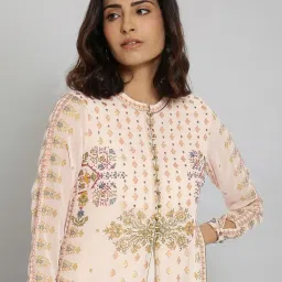 Wishful by W Pink Printed Straight Kurta image 5