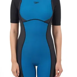 Speedo Blue Color Blocked Swimsuit image 1