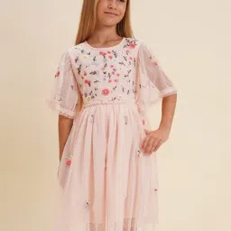 VERO MODA GIRL Pink Lady Nylon Embroidery Dress-picture-43