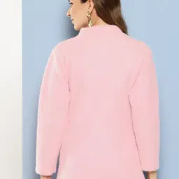 Aarika Pink Woolen Embroidered Long Sleeves Cardigan image 2