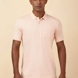 Allen Solly Peach Cotton Regular Fit Printed Polo T-Shirt-picture-25