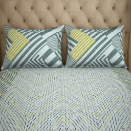 Spaces Atrium Grey Cotton 144 TC Bed Sheet Set image 4