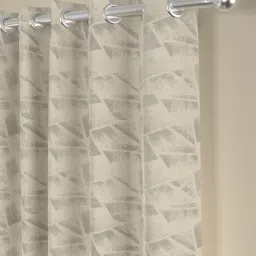 Rosara Home Polyester Beige Jacquard Regular 7 ft Door Curtains - Pack of 2 image 2