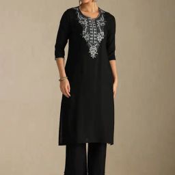 Soch Black Rayon Embroidered Kurta-picture-40