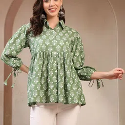 SkyaSia Women Print Ethnic Cotton Top-picture-16