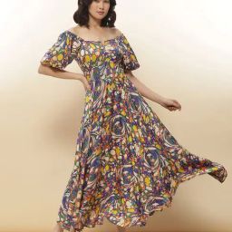 Label Ritu Kumar Purple Printed Maxi Dress-picture-30
