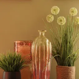 Pure Home and Living Yellow & Orange Ombre Glass Vase-picture-10