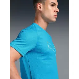 Puma Blue Breathable Printed Relaxed Fit Training Tee image 4
