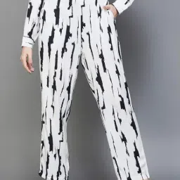 Fame Forever by Lifestyle White & Black Printed Pants-picture-32