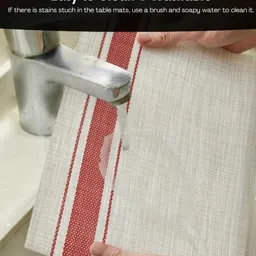 TASKHOUSE 6Pcs Red & Beige Striped Table Placemats image 4
