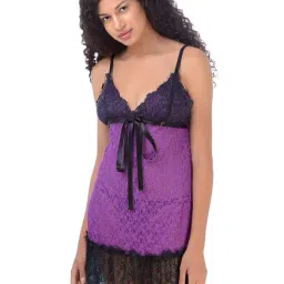 Da Intimo Purple Lace Pattern Babydoll image 3