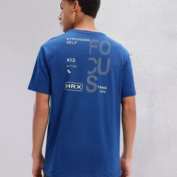HRX by Hrithik Roshan Typography Printed Training T-shirt image 5