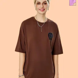 Christy World Women Pack of 2 Printed Round Neck Extended Sleeves T-shirt-image-97