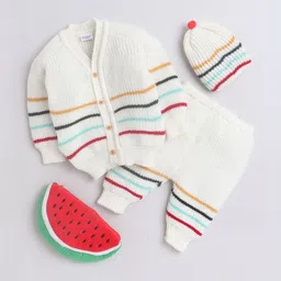 Little Angels Boys Striped Woollen Cardigan-picture-27