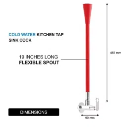 CLINTON Max RED Dual Flow Brass Flexible Sink Cock with 360 Degree Spout for Kitchen image 2