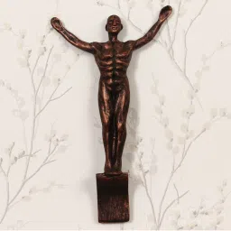 eCraftIndia Brown Standing Man Open Arms Decorative Wall Hanging-image-73