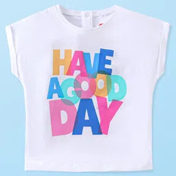 Babyhug 100% Cotton Knit Half Sleeves T-Shirt With Text Graphics - Blue-picture-21