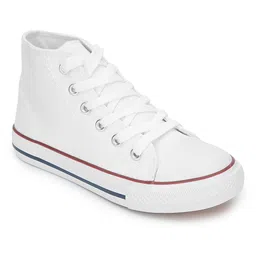 TRUFFLE COLLECTION Canvas Colour Blocked Converse Shoes - White image 3