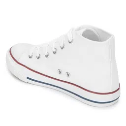 TRUFFLE COLLECTION Canvas Colour Blocked Converse Shoes - White image 4