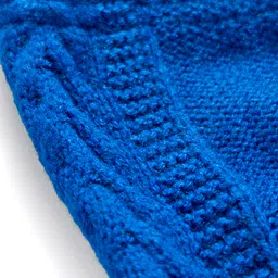 Babyhug Knit Fleece & Woollen Full Length Solid Color Joggers - Blue image 3