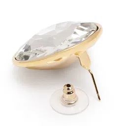 Carlton London Gold-Plated Circular Crystals Studs Earrings image 3