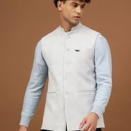 Richlook Men Woven Check Jawahar Nehru Jackets-image-28