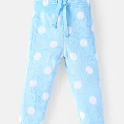 Babyhug Full Sleeves Winter Wear Co-Ord Set With Polka Dots Print - Sky Blue image 4
