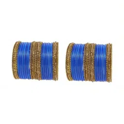 Instyle Forever Set Of 40 Turquoise Blue Glass Artificial Stones & Beads Bangle image 3