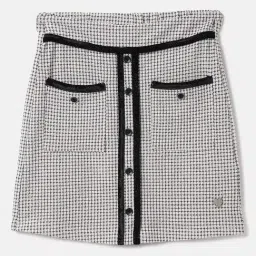 Blue Giraffe Girls Black Self Skirt-picture-30