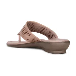 Bata Women's Nude Pink Thong Wedges image 5