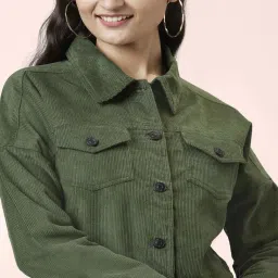 People by Pantaloons Green Cotton Regular Fit Jacket image 5