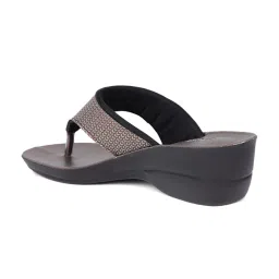 Bata Women's Metallic Thong Wedges image 5