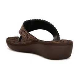 Bata Women's Brown Thong Wedges image 5