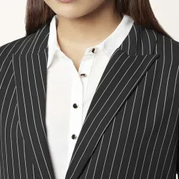 Annabelle by Pantaloons Black Printed Blazer image 5