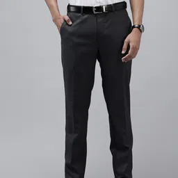 Park Avenue Men Textured Slim Fit Formal Trousers-picture-15
