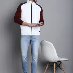Cantabil White & Navy Regular Fit Reversible Jacket image 5