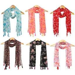 StoleVilla Pack Of 6 Women Printed Scarf-image-50
