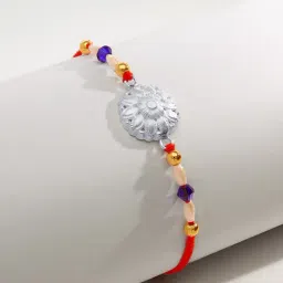 P.N.Gadgil Jewellers 925 Sterling Silver Moonlit Motif Thread Rakhi-picture-16