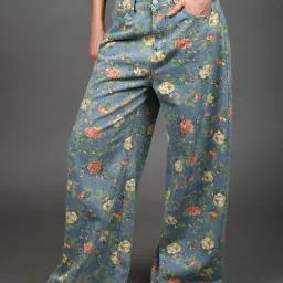 Odette Blue Denim Printed Jeans-image-33