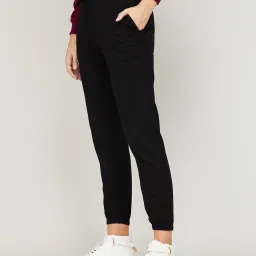 Fame Forever by Lifestyle Black Cotton Mid Rise Joggers image 3